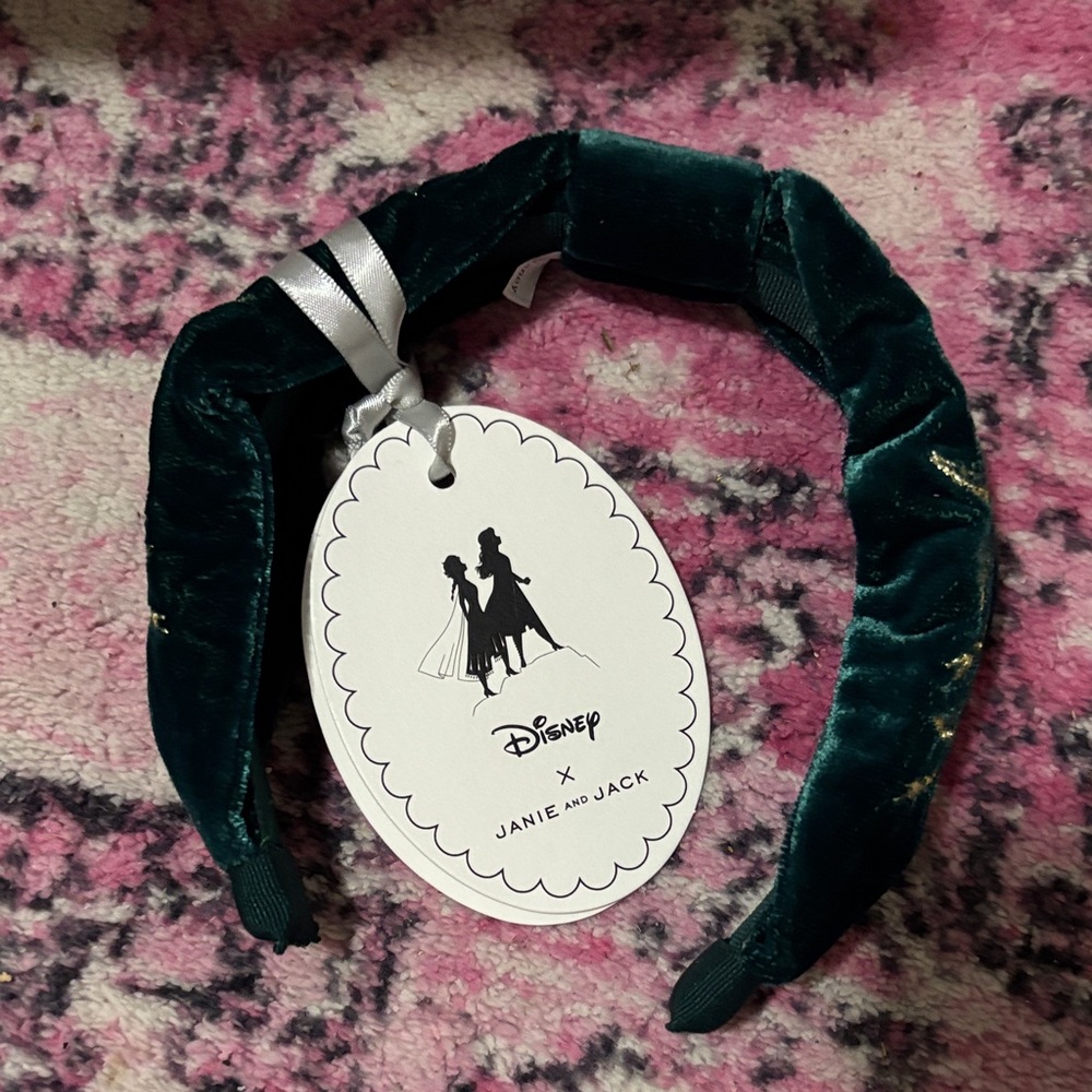 Disney x Janie and Jack Green Velvet Headband